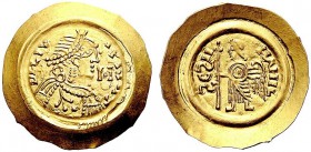 MONETE ITALIANE REGIONALI
PAVIA
Liutprando, Re dei Longobardi, 712-744. Tremisse con M. Au gr. 1,29 DN LIV TPRA R. III Busto corazzato e con diadema...