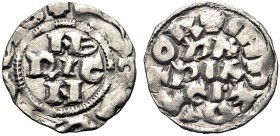 MONETE ITALIANE REGIONALI
PAVIA
Enrico IV di Franconia, 1106-1125. Denaro. Ar gr. 1,12 AVGVSTVS Nel campo HE DIC N. Rv. INPERATOR Nel campo PA PIA C...