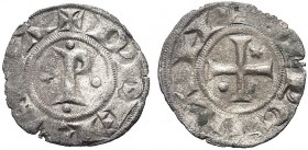 MONETE ITALIANE REGIONALI
PERUGIA
Comune autonomo, sec. XIII. Emissioni del 1260-1266. Denaro piccolo. Mi gr. 0,48 P nel campo tra globetti. Rv. Cro...