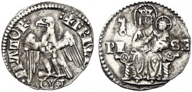 MONETE ITALIANE REGIONALI
PISA
I Repubblica, emissioni a nome di Federico I Imperatore, 1155-1312. Grosso minore, simbolo chiave. Ar gr. 1,90 Aquila...