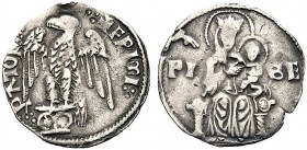 MONETE ITALIANE REGIONALI
PISA
I Repubblica, emissioni a nome di Federico I Imperatore, 1155-1312. Grosso minore, simbolo mano benedicente. Ar gr. 1...