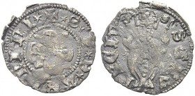 MONETE ITALIANE REGIONALI
RIMINI
Sigismondo Pandolfo Malatesta, 1432-1446. Quattrino con San Gaudenzio. Mi gr. 0,65 Grande rosa a 4 petali e 4 fogli...