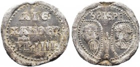 MONETE ITALIANE REGIONALI
ROMA
Alessandro IIII, 1254-1261. Bolla plumbea. Pb gr. 44,70 Molto Rara. SPL