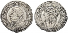 MONETE ITALIANE REGIONALI
ROMA
Sisto IV (Francesco della Rovere), 1471-1484. Grosso. Ar gr. 3,23 SIXTVS IIII PONT MAX VRBE REST Busto a s. con pivia...
