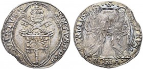 MONETE ITALIANE REGIONALI
ROMA
Sisto IV (Francesco della Rovere), 1471-1484. Grosso. Ar gr. 3,70 SIXTVS PP QVARTVS Stemma semiovale sormontato da ch...