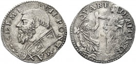 MONETE ITALIANE REGIONALI
ROMA
Clemente VII (Giuliano de'Medici), 1523-1534. Doppio Carlino. Ar gr. 5,01 CLEMENS VII PONT MAX Busto a s., con pivial...