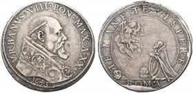 MONETE ITALIANE REGIONALI
ROMA
Urbano VIII (Maffeo Barberini), 1623-1644. Piastra 1643 a. XX. Ar gr. 31,60 Busto a d., con piviale ornato da fiorami...
