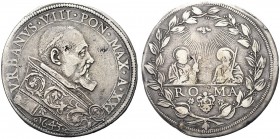 MONETE ITALIANE REGIONALI
ROMA
Urbano VIII (Maffeo Barberini), 1623-1644. Piastra 1643 a. XXI. Ar gr. 31,04 VRBANVS VIII PON MAX A XXI Busto a d., c...