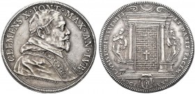 MONETE ITALIANE REGIONALI
ROMA
Clemente X (Emilio Altieri), 1670-1676. Piastra del Giubileo 1675. Ar gr. 31,67 CLEMENS X PONT MAX AN IVB Busto a d. ...