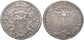 MONETE ITALIANE REGIONALI
ROMA
Sede Vacante (Cam. Card. Paluzzi-Altieri), 1689. Piastra 1689. Ar gr. 31,41 Come precedente. M. 3; B. 2159. Traccia d...