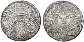 MONETE ITALIANE REGIONALI
ROMA
Sede Vacante (Cam. Card. Paluzzi-Altieri), 1689. Giulio 1689. Ar gr. 2,82 Stemma ovale. Rv. Colomba radiante. M. 7; B...