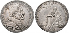 MONETE ITALIANE REGIONALI
ROMA
Innocenzo XII (Antonio Pignatelli), 1691-1700. Mezza piastra a. V. Ar gr. 15,96 INNOCEN XII PON M AN V Busto a d. con...