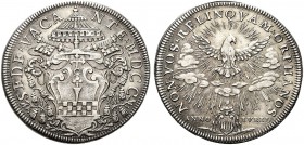 MONETE ITALIANE REGIONALI
ROMA
Sede Vacante (Cam. Card. Giovanni Battista Spinola), 1700. Piastra 1700. Ar gr. 31,69 Stemma Spinola sormontato da pa...