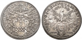 MONETE ITALIANE REGIONALI
ROMA
Sede Vacante (Cam. Card. Giovanni Battista Spinola), 1700. Piastra 1700. Ar gr. 31,80 Come precedente. CNI 4; M. 3; B...