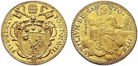 MONETE ITALIANE REGIONALI
ROMA
Pio VI (Giovanni Angelo Braschi), 1775-1799. Zecchino 1776 a. II. Au gr. 3,42 Simile a precedente. CNI 13; M. 9; CNI ...