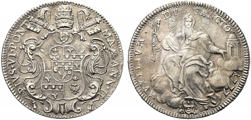 MONETE ITALIANE REGIONALI
ROMA
Pio VI (Giovanni Angelo Braschi), 1775-1799. Me...