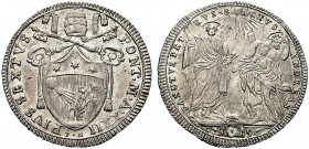 MONETE ITALIANE REGIONALI
ROMA
Pio VI (Giovanni Angelo Braschi), 1775-1799. Testone 1796 a. XXII. Ar gr. 7,85 Simile a precedente. CNI 321; M. 33; B...
