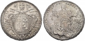 MONETE ITALIANE REGIONALI
ROMA
Pio VII (Barnaba Chiaramonti), 1800-1823. Scudo 1802 a. III, II Tipo. Ar Stemma sormontato dalle chiavi decussate e d...