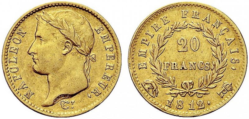 MONETE ITALIANE REGIONALI
ROMA
Napoleone I Imperatore, 1804-1814. 20 Franchi 1...