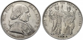 MONETE ITALIANE REGIONALI
ROMA
Pio VIII (Francesco Saverio Castiglioni), 1829-1830. Scudo 1830 a. I. Ar Effigie del Papa a d. Rv. I Santi Pietro e P...