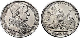 MONETE ITALIANE REGIONALI
ROMA
Gregorio XVI (Mauro Cappellari della Colomba), 1831-1846. 50 Baiocchi 1832 a. II. Ar Busto a s. Rv. S. Romualdo genuf...