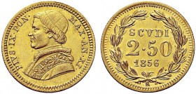 MONETE ITALIANE REGIONALI
ROMA
Pio IX (Giovanni Maria Mastai Ferretti), 1846-1870. 2,50 Scudi 1856 a. XI. Au Effigie del Papa a s. Rv. Valore entro ...