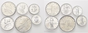 * MONETE ITALIANE REGIONALI
ROMA
Pio XII (Eugenio Pacelli), 1939-1958. Serie completa di 6 valori 1955 a. XVII. Gig. 250. Rara. q. FDC
