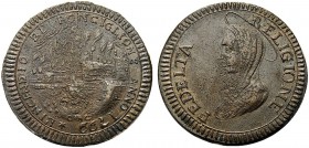 MONETE ITALIANE REGIONALI
RONCIGLIONE
Occupazione austriaca, dicembre 1799 – 25 giugno 1800. Madonnina da 3 Baiocchi 1799. Æ gr. 15,67 Veduta della ...