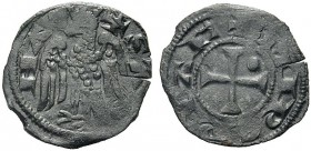 MONETE ITALIANE REGIONALI
SAVONA
Repubblica, 1350-1396. Denaro Imperiale. Mi gr. 0,67 Aquila coronata. Rv. Croce. CNI 1/3; MIR 522. Molto Raro. Otti...