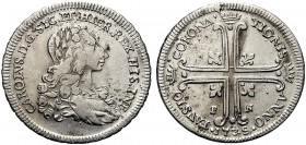 MONETE ITALIANE REGIONALI
SICILIA
Carlo di Borbone, 1734-1759. 6 Tarì 1735 dell’Incoronazione. Ar gr. 13,32 Busto laureata a d. Rv. Croce greca con ...
