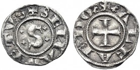MONETE ITALIANE REGIONALI
SIENA
Repubblica, 1180-1390. Grosso da 2. Ar gr. 1,82 Legenda intorno a S. Rv. Legenda intorno a croce. MIR 489/11 (segno ...