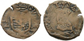 MONETE ITALIANE REGIONALI
TRESANA
Guglielmo I Malaspina, 1528-1580. Sesino. Æ gr. 0,75 Stemma coronato. Rv. Testa coronata di fronte (San Ludovico?)...