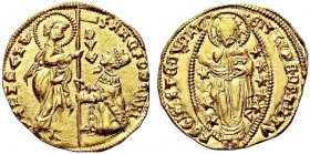 MONETE ITALIANE REGIONALI
VENEZIA
Francesco Foscari doge LXV, 1423-1457. Ducato. Au gr. 3,54 FRACFOSCARI Tipo solito. Paol. 1; Fried. 1232. Bello SP...