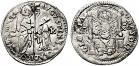 MONETE ITALIANE REGIONALI
VENEZIA
Agostino Barbarigo doge LXXIV, 1486-1501. Marcello o mezza lira. Ar gr. 3,18 AVGVSTIN BAR BARICO Tipo solito. Paol...