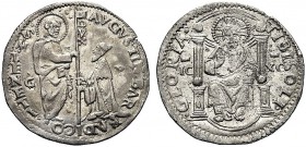 MONETE ITALIANE REGIONALI
VENEZIA
Agostino Barbarigo doge LXXIV, 1486-1501. Marcello o mezza lira. Ar gr. 3,11 AVGVSTIIN BAR BARICO Tipo solito. Pao...