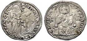 MONETE ITALIANE REGIONALI
VENEZIA
Leonardo Loredan doge LXXV, 1501-1521. Marcello, sigle F 9. Ar gr. 3,20 LEONAR LAV REDAN Tipo solito. Paolucci 4. ...