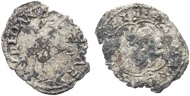 MONETE ITALIANE REGIONALI
VENEZIA
Leonardo Loredan doge LXXV, 1501-1521. Quattrino o terzo di soldo. Ar gr. 0,32 Il doge, in piedi, volto a s., tien...