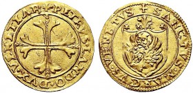 MONETE ITALIANE REGIONALI
VENEZIA
Pietro Lando doge LXXVIII, 1539-1545. Scudo d’oro. Au gr. 3,39 PETRVS LANDO DVX VENETIAR Croce ornata e fiorata. R...
