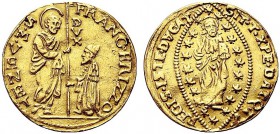 MONETE ITALIANE REGIONALI
VENEZIA
Francesco Erizzo doge XCVIII, 1631-1646. Zecchino. Au gr. 3,39 FRANC ERIZZO Tipo solito. Paol. 1; Fried. 1310. SPL