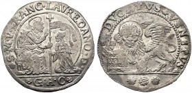 MONETE ITALIANE REGIONALI
VENEZIA
Francesco Loredan doge CXVI, 1752-1762. Ducato nuovo. Ar gr. 22,66 S M VFRANC LAVREDANO D San Marco porge al Doge ...
