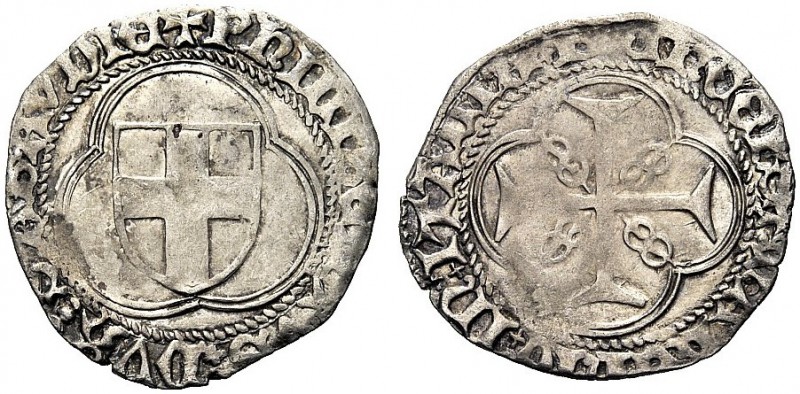 MONETE DEI SAVOIA

Filiberto I, 1472-1482. Parpagliola. Mi gr. 2,57 Scudo saba...