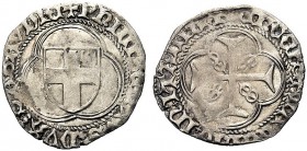 MONETE DEI SAVOIA

Filiberto I, 1472-1482. Parpagliola. Mi gr. 2,57 Scudo sabaudo in doppia cornice trilobata. Rv. Croce patente accantonata da 4 no...