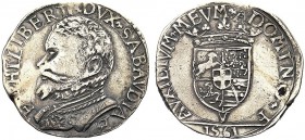 MONETE DEI SAVOIA

Emanuele Filiberto Duca, 1559-1580. Testone 1561. Ar gr. 9,30 E PHILIBERT DVX SABAVDIE Busto del duca corazzato, a capo scoperto....