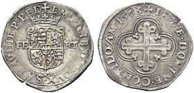 MONETE DEI SAVOIA

Emanuele Filiberto Duca, 1559-1580. Bianco 1563, zecca di Chamberry. Ar gr. 4,51 EM FILIB D G DVX SABAVDIE P PED Scudo inquartato...