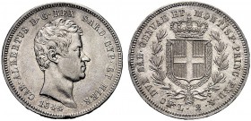 MONETE DEI SAVOIA

Carlo Alberto, Re di Sardegna, 1831-1849. 2 Lire 1844 Torino, secondo 4 ribattuto. Ar Come precedente.  Pag.282; Gig.106a.
Raris...