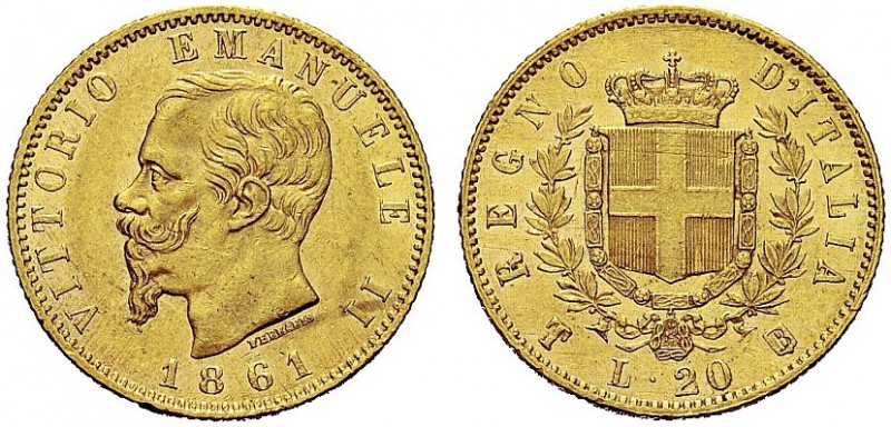 MONETE DEI SAVOIA

Vittorio Emanuele II, Re d’Italia, 1861-1878. 20 Lire 1861 ...