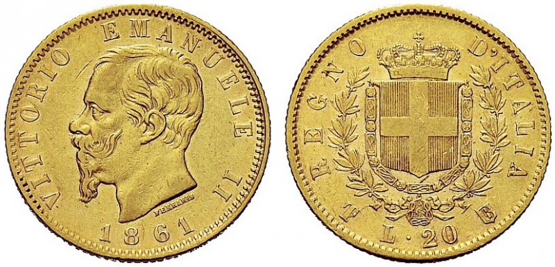 MONETE DEI SAVOIA

Vittorio Emanuele II, Re d’Italia, 1861-1878. 20 Lire 1861 ...