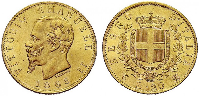 MONETE DEI SAVOIA

Vittorio Emanuele II, Re d’Italia, 1861-1878. 20 Lire 1865 ...