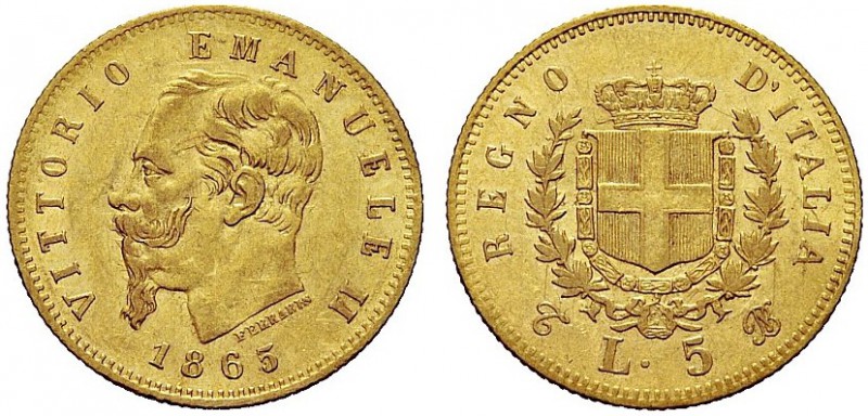 MONETE DEI SAVOIA

Vittorio Emanuele II, Re d’Italia, 1861-1878. 5 Lire 1865 T...