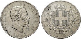 MONETE DEI SAVOIA

Vittorio Emanuele II, Re d’Italia, 1861-1878. 5 Lire 1862 Torino. Ar Come precedente. Pag. 484; Gig. 34. Molto Rara. Colpetto. BB...